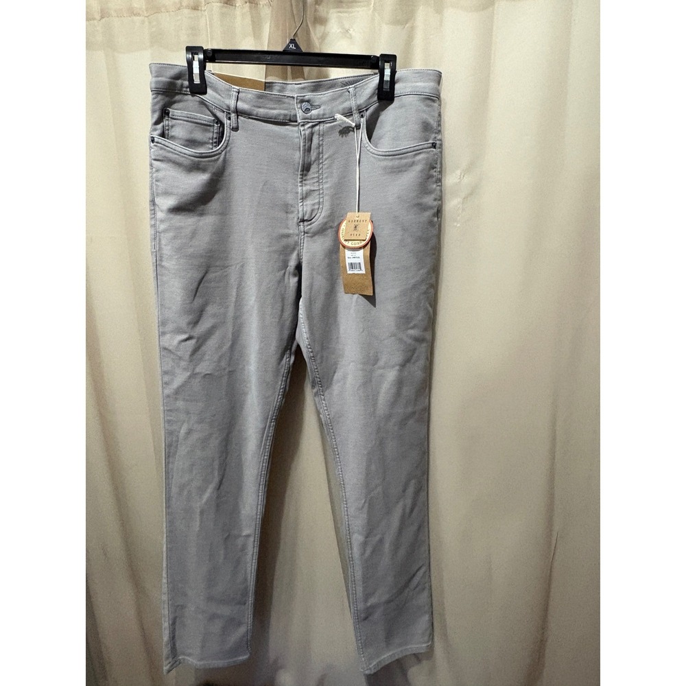 Faherty Stretch Terry 5-Pocket Pants Iron Grey Tailored Fit 34W x 32L